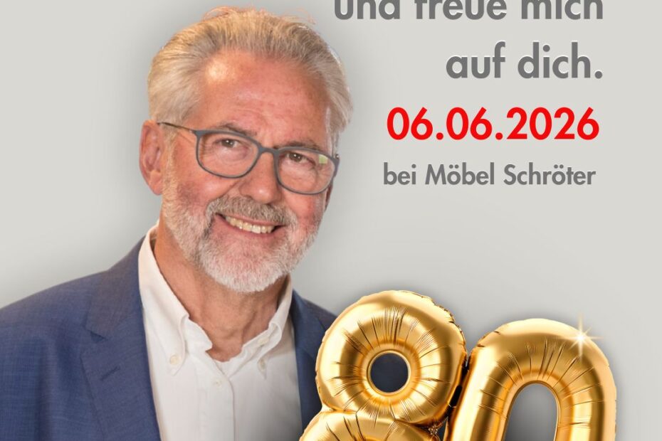 Jürgen Schröter wird 80 Jahre und feiert im Möbelhaus
